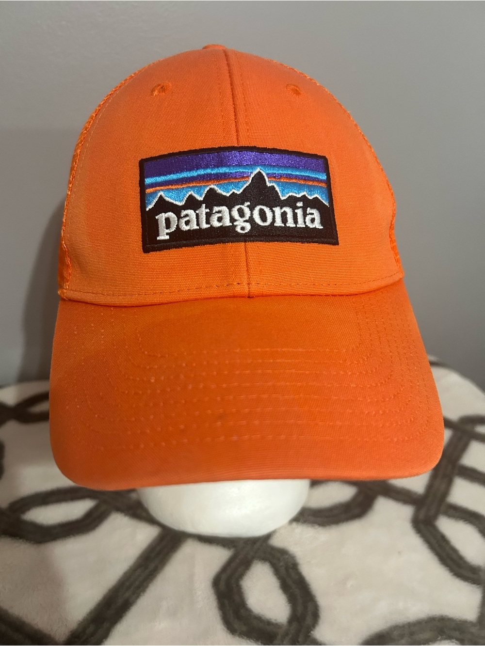 Patagonia P6 Logo LoPro Trucker Hat  Campfire Orange One Size Polyester Mesh